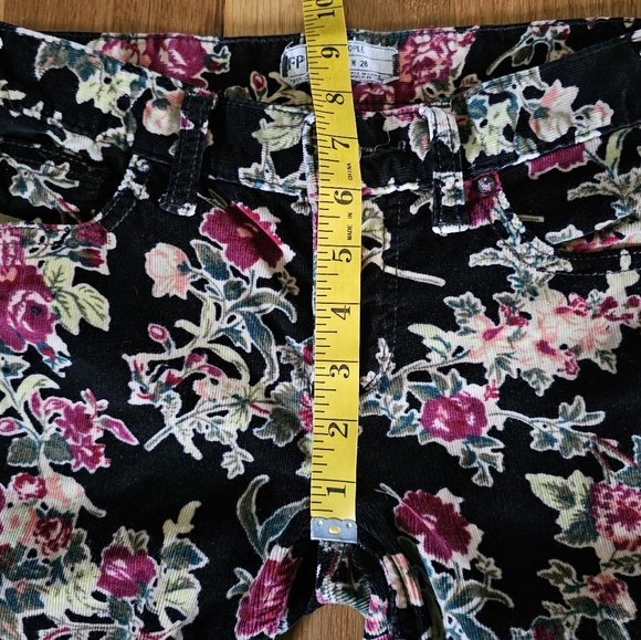 Free People Floral Corduroy Stretch Pants Women's Size 28" Waist X 26" Inseam - Picture 10 of 15